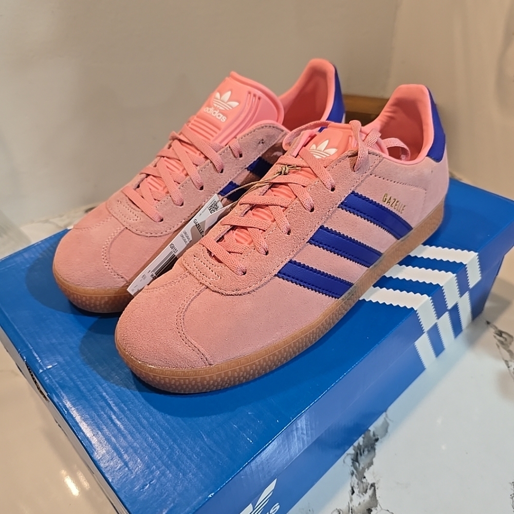 Adidas Gazelle Shoes - Semi Pink Spark/ Lucid Blue (JI2077) Women's Size 7 NWOB